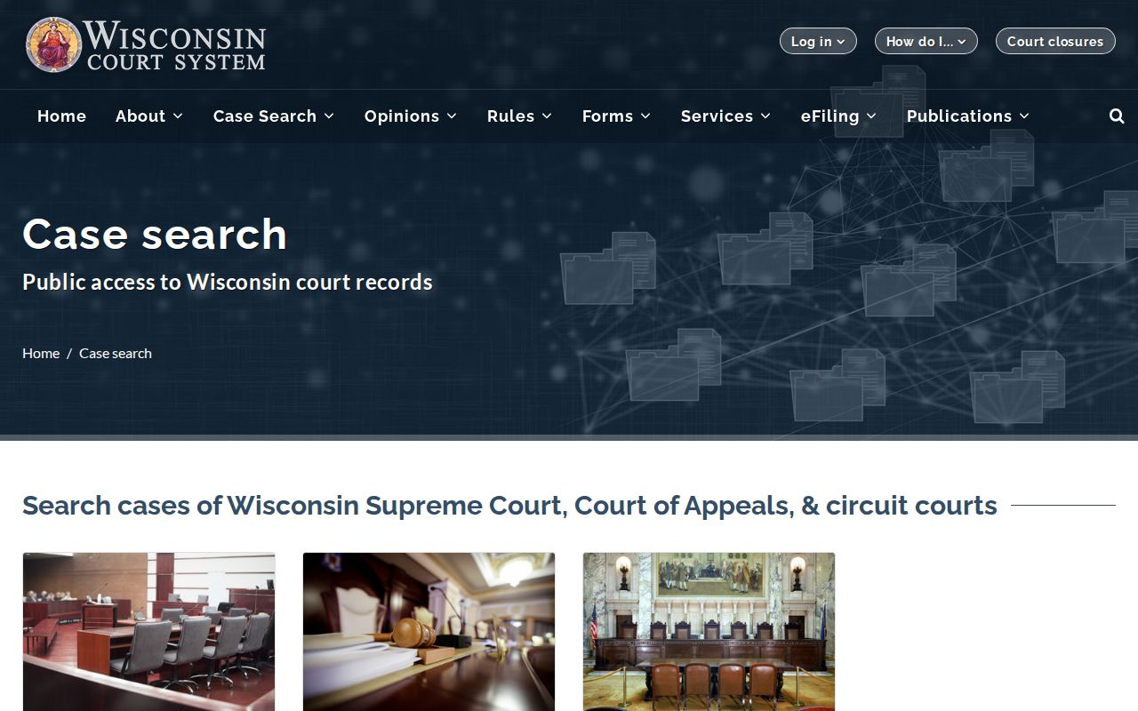 Wisconsin court search directory for Buffalo County circuit and appellate cases