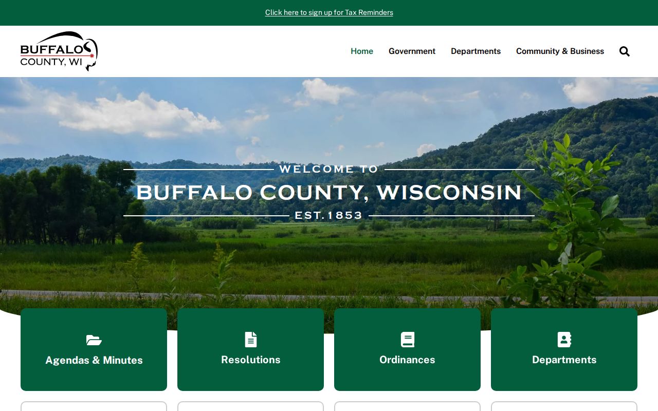 Buffalo County official directory with courthouse and clerk information