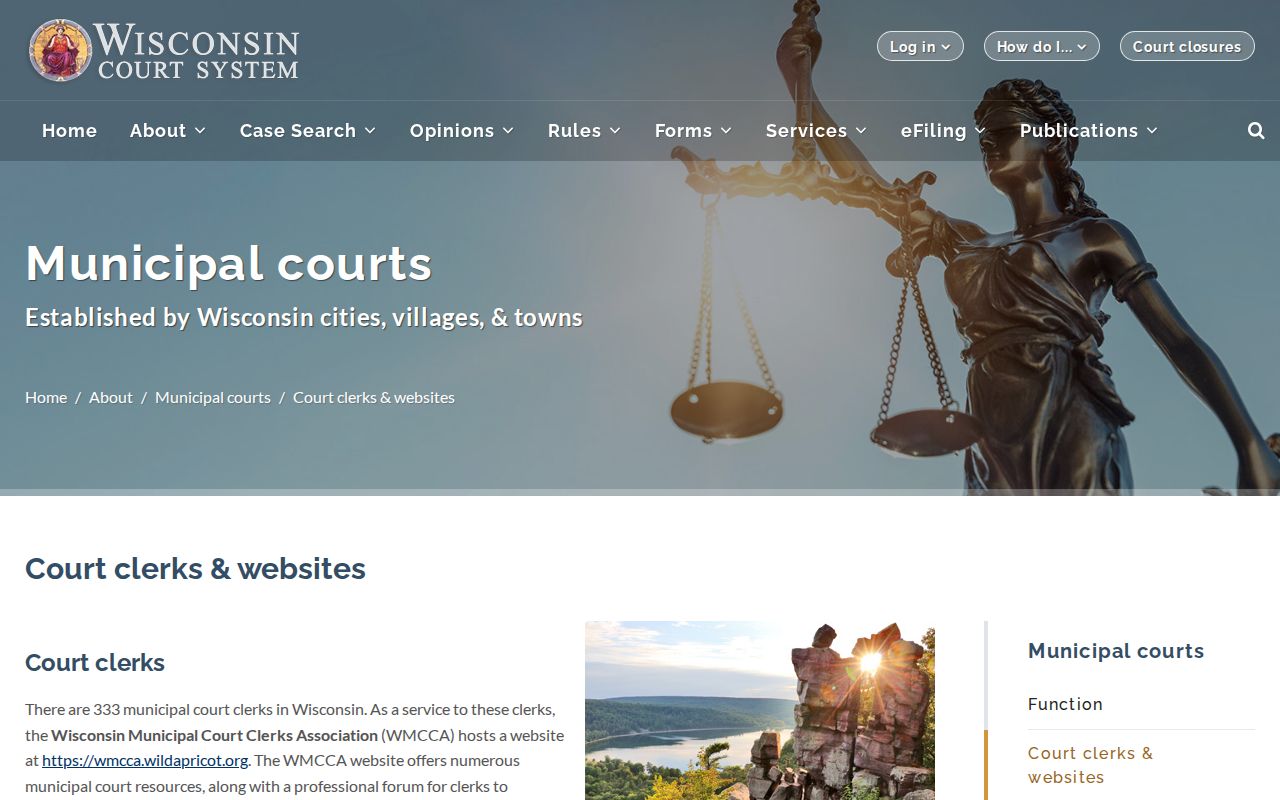 Official Wisconsin municipal court directory checked for Buffalo County cities