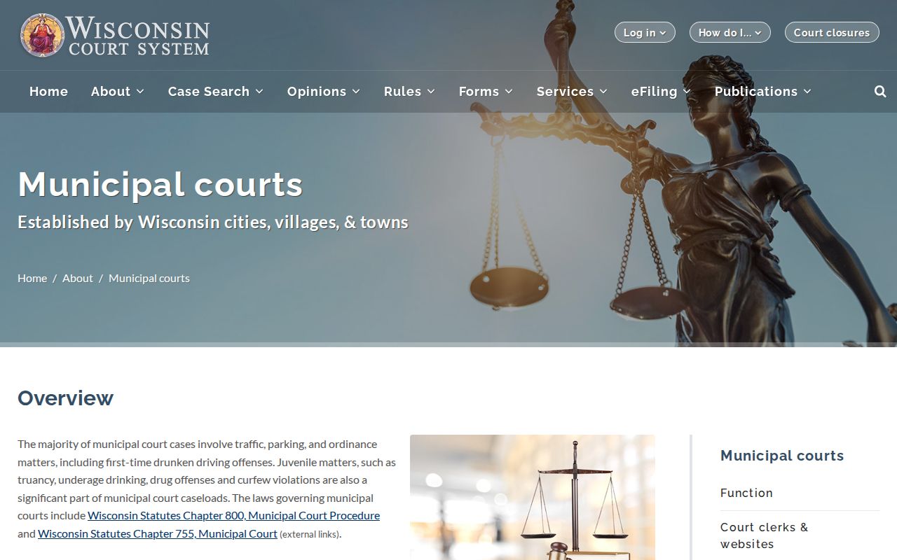 Wisconsin municipal court overview relevant to Buffalo County ordinance matters