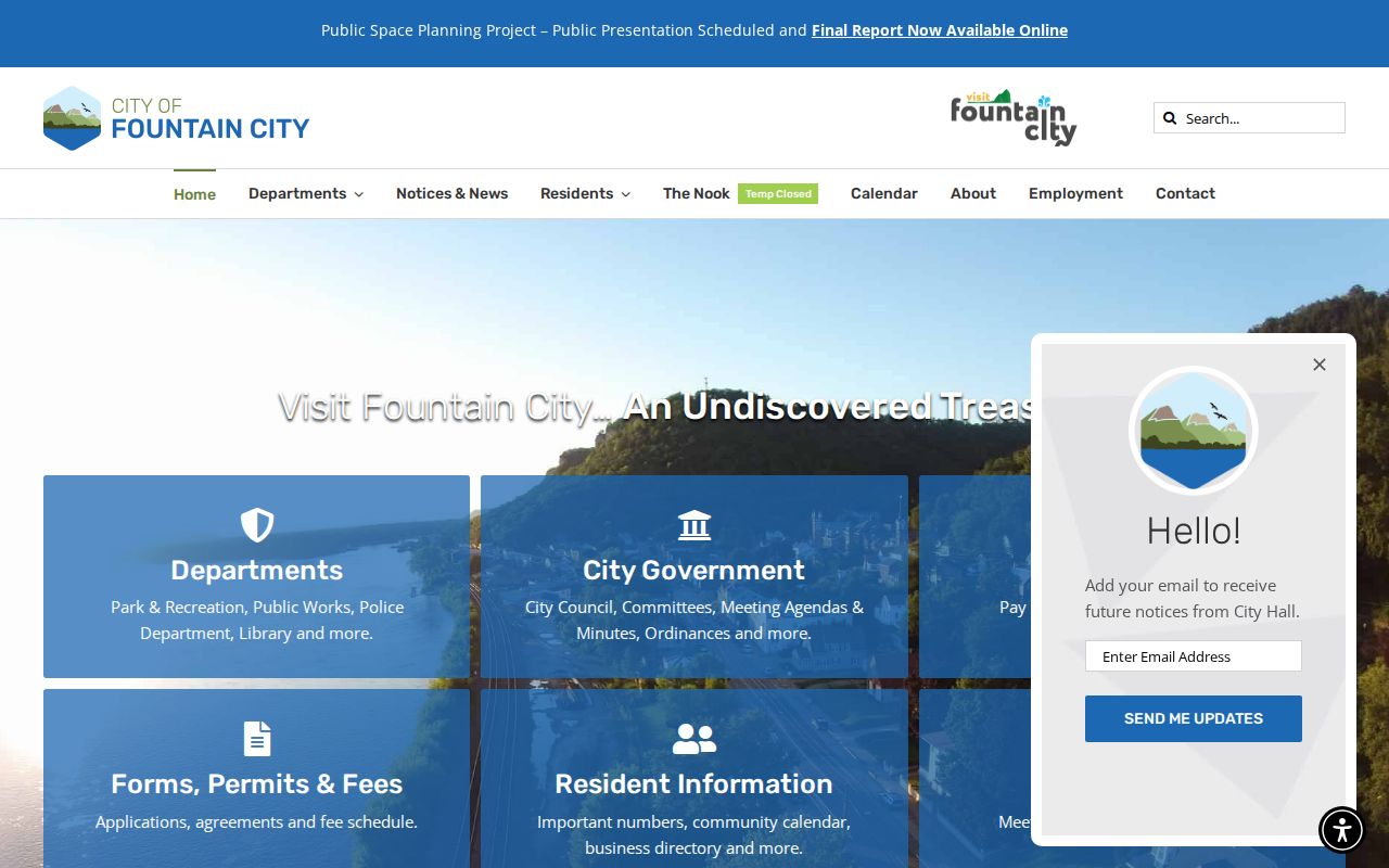 Fountain City court docket research through the official city government website